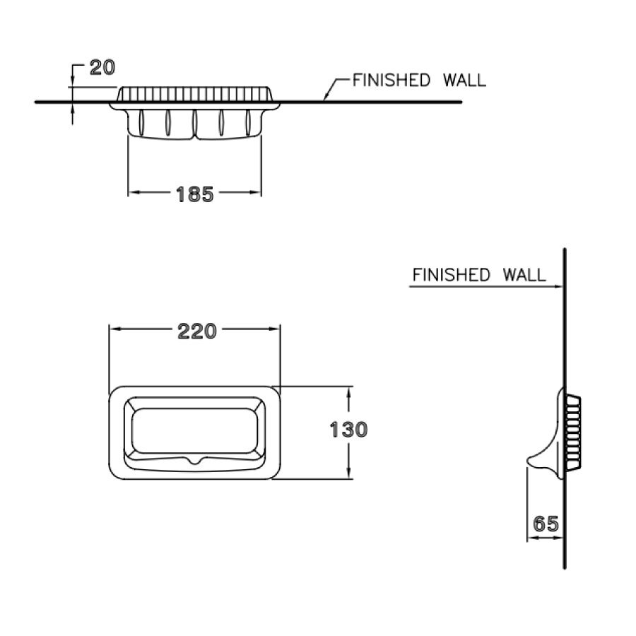 Bản vẽ kỹ thuật kệ đựng xà phòng COTTO C805