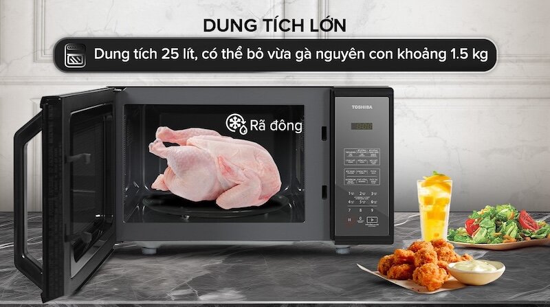 lò vi sóng Toshiba MM-EM25PE(BM) còn được trang bị loạt tính năng hiện đại