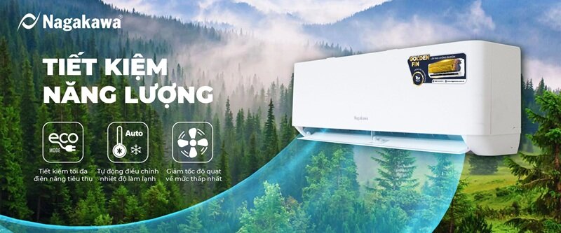 Điều hòa Nagakawa 12000 BTU 1 chiều NS-C12R2T31 gas R-32 – Mát lạnh nhanh, vận hành bền bỉ, tiết kiệm điện Điều hòa Nagakawa 12000 BTU 1 chiều NS-C12R2T31 gas R-32 là giải pháp làm mát hiện đại, lý tưởng cho các không gian từ 15 – 20m² như phòng ngủ, phòng làm việc hoặc phòng khách nhỏ. Không chỉ nổi bật với thiết kế sang trọng, tinh tế, sản phẩm còn tích hợp loạt công nghệ thông minh giúp làm lạnh hiệu quả, tiết kiệm điện năng và nâng cao trải nghiệm người dùng trong từng khoảnh khắc sử dụng.  Môi chất lạnh R32 – Làm lạnh mạnh mẽ, bảo vệ môi trường Sử dụng môi chất lạnh R32 thế hệ mới, điều hòa Nagakawa NS-C12R2T31 không chỉ giúp làm lạnh hiệu quả, truyền nhiệt nhanh mà còn hạn chế lượng điện tiêu thụ so với các dòng gas cũ như R22. Gas R32 đạt tiêu chuẩn khí thải thấp, giảm tới 75% tác động nhà kính, không làm suy giảm tầng ozone và hạn chế nguy cơ cháy nổ, đảm bảo an toàn và thân thiện với môi trường.  Thiết kế vân sần cao cấp, hiển thị nhiệt độ rõ ràng Sản phẩm gây ấn tượng nhờ mặt trước thiết kế vân sần tinh tế, mang đến vẻ đẹp sang trọng cho không gian sống hiện đại. Màn hình LED hiển thị nhiệt độ rõ nét được tích hợp ngay trên dàn lạnh, giúp bạn dễ dàng kiểm soát hoạt động của máy lạnh chỉ trong một cái liếc mắt.  Làm lạnh siêu tốc với Turbo Mode Không cần chờ đợi lâu, chỉ với một nút nhấn, chế độ Turbo sẽ giúp điều hòa nhanh chóng đưa căn phòng đạt đến nhiệt độ mong muốn. Công nghệ làm lạnh siêu nhanh này đặc biệt hiệu quả trong những ngày nắng nóng, giúp bạn tận hưởng không gian mát lạnh ngay cả khi nhiệt độ ngoài trời lên đến 43°C.  Tiết kiệm điện hiệu quả với chế độ ECO Nếu bạn đang lo lắng về hóa đơn tiền điện, hãy yên tâm với chế độ ECO thông minh. Điều hòa sẽ hoạt động ở mức 70% công suất máy nén, tự động nâng nhiệt độ lên 2°C mỗi giờ, sau đó làm mát trở lại để duy trì sự thoải mái mà vẫn tiết kiệm điện năng tối đa. Đây là giải pháp lý tưởng khi sử dụng điều hòa xuyên đêm hoặc trong điều kiện ít người.  Chế độ hút ẩm độc lập – Khử nồm hiệu quả Đừng để không khí ẩm ướt ảnh hưởng đến sức khỏe và cảm giác dễ chịu của bạn. Với chế độ hút ẩm độc lập, điều hòa Nagakawa NS-C12R2T31 giúp hút bớt độ ẩm trong phòng, ngăn ngừa nấm mốc, bảo vệ nội thất và duy trì không khí khô thoáng trong những ngày thời tiết ẩm ương.  Chức năng ngủ êm – Giấc ngủ trọn vẹn mỗi đêm Sleep Mode là tính năng không thể thiếu đối với những người khó ngủ hoặc nhạy cảm với tiếng ồn. Khi kích hoạt, máy lạnh sẽ vận hành êm ái, tự động điều chỉnh nhiệt độ phù hợp với cơ thể vào ban đêm, mang đến giấc ngủ sâu và dễ chịu hơn cho cả gia đình.  Auto Mode – Tự động điều chỉnh thông minh Điều hòa sẽ tự động nhận diện nhiệt độ môi trường xung quanh và điều chỉnh các thông số vận hành sao cho phù hợp nhất, nhờ chế độ Auto Mode. Bạn không cần phải liên tục điều khiển máy – tất cả đều được tối ưu tự động để mang lại sự thoải mái liên tục trong quá trình sử dụng.  An toàn với cảnh báo sự cố & phát hiện rò rỉ gas Với tính năng tự động chẩn đoán lỗi và cảnh báo rò rỉ gas, người dùng hoàn toàn có thể yên tâm sử dụng. Khi phát hiện sự cố, máy sẽ thông báo mã lỗi cụ thể, giúp việc kiểm tra và sửa chữa trở nên nhanh chóng, hạn chế rủi ro và đảm bảo an toàn tối đa trong suốt quá trình vận hành.  Dàn trao đổi nhiệt GoldFin – Chống ăn mòn, tăng tuổi thọ Cả dàn nóng và dàn lạnh của điều hòa Nagakawa NS-C12R2T31 đều được phủ lớp bảo vệ GoldFin – công nghệ giúp tăng cường khả năng chống ăn mòn, chống bám bẩn và hoạt động tốt trong môi trường khắc nghiệt, đặc biệt ở khu vực gần biển hoặc nơi có độ ẩm cao. GoldFin cũng giúp tăng hiệu quả truyền nhiệt và giảm tiêu hao điện năng, từ đó kéo dài tuổi thọ sản phẩm.  Hẹn giờ tắt lên đến 24h – Tiện lợi và tiết kiệm Không cần thức giấc giữa đêm để tắt máy, với tính năng hẹn giờ tắt đến 24h, người dùng có thể chủ động cài đặt thời gian vận hành phù hợp với thói quen sinh hoạt. Đây là tiện ích giúp bảo vệ sức khỏe, đặc biệt trong thời gian dài sử dụng điều hòa, đồng thời tiết kiệm năng lượng hiệu quả.  Chế độ bảo hành vượt trội – An tâm sử dụng lâu dài Điều hòa Nagakawa NS-C12R2T31 đi kèm bảo hành 1 đổi 1 linh kiện trong 2 năm, bảo hành máy nén lên tới 2 năm. Đội ngũ kỹ thuật viên chuyên nghiệp, tư vấn tận tâm luôn sẵn sàng hỗ trợ, mang đến cho bạn sự yên tâm và hài lòng tuyệt đối trong suốt quá trình sử dụng.  Điều hòa Nagakawa 12000 BTU 1 chiều NS-C12R2T31 gas R-32 là lựa chọn lý tưởng nếu bạn đang tìm kiếm một thiết bị làm mát nhỏ gọn, tiết kiệm điện, làm lạnh nhanh, dễ sử dụng và bền bỉ với thời gian. Đầu tư ngay hôm nay để tận hưởng không gian mát lành, thông minh và hiện đại mỗi ngày!