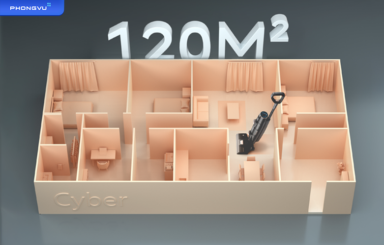 Máy hút bụi lau nhà Viomi Cyber |  Thời gian hoạt động lâu