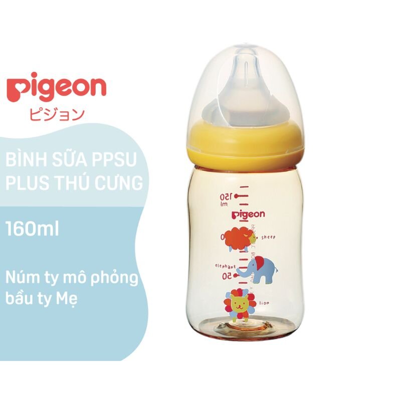 Bình sữa PPSU Plus Pigeon thú cưng 160ml