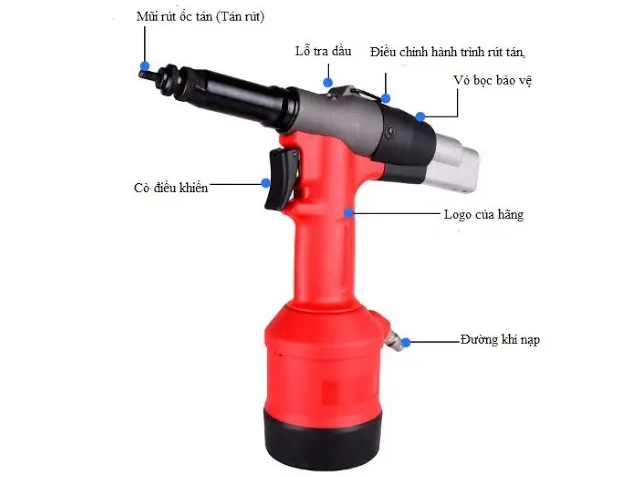 Cấu tạo của súng rút ốc tán Rocol RL0310 Súng rút ốc tán Rocol RL0310