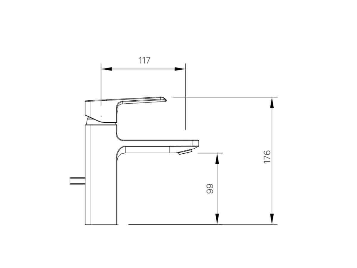 Bản vẽ kỹ thuật vòi chậu lavabo nóng lạnh INAX LFV-5012S