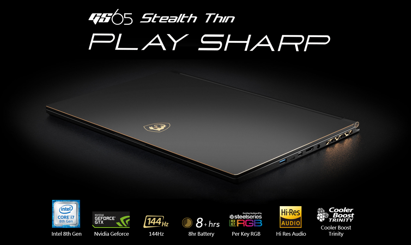 Laptop MSI GS65 Stealth 8RE-208VN (GeForce® GTX 1060, 6GB GDDR5,Win10)