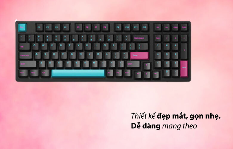 Bàn phím cơ Akko 3098 DS Midnight R2 Akko Pink Switch |  Thiết kế đẹp mắt