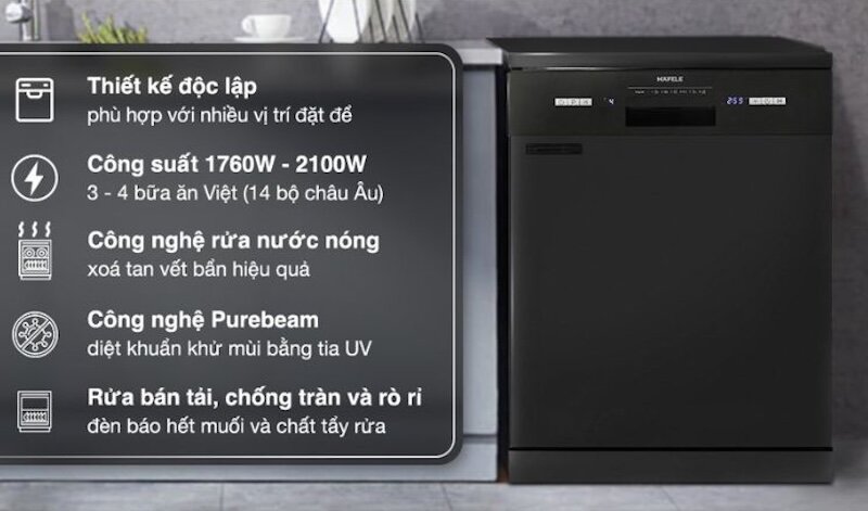 Máy rửa bát độc lập 14 bộ Hafele HDW-F601B