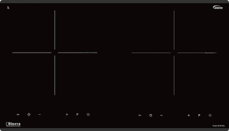 Giao diện bếp từ âm 2 vùng nấu Binova BI-307Plus