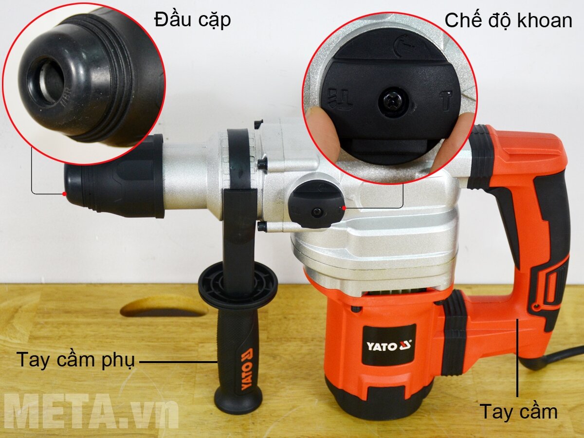Máy khoan búa đảo chiều - 3 chức năng SDS Max Yato YT-82130 1050W
