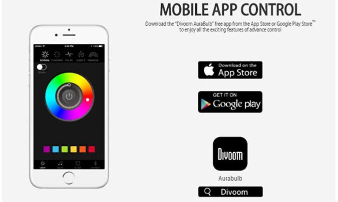 Loa Divoom Aurabulb màu trắng có thể điều khiển bằng giọng nói