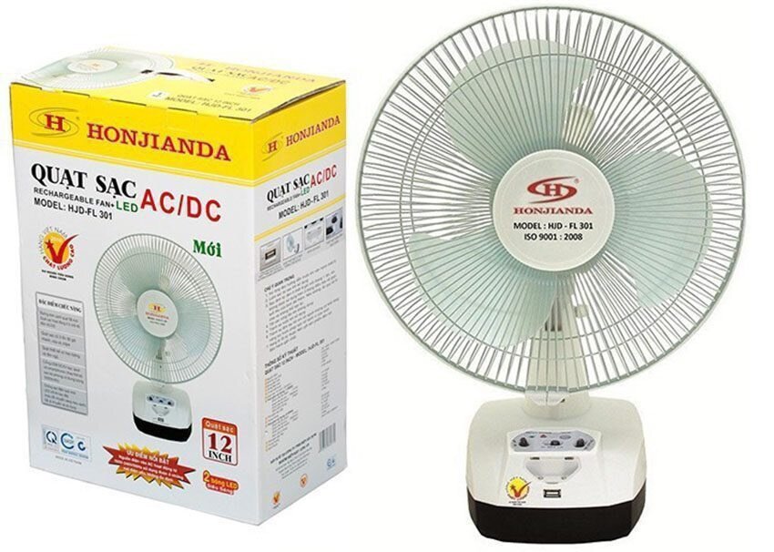 Quạt cây tích điện Honjianda HJD-FL 301 (2 Bình 6V5Ah)