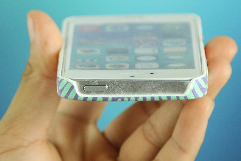 Ốp lưng iPhone 5 - 5S Nhựa giả da in Hoa văn Xanh