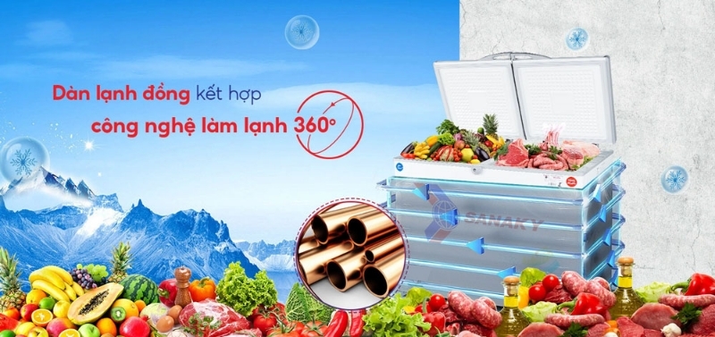 Tủ đông Sanaky 2 ngăn 280 lít VH2899W1 4 Tủ đông Sanaky 2 ngăn 280 lít VH2899W1