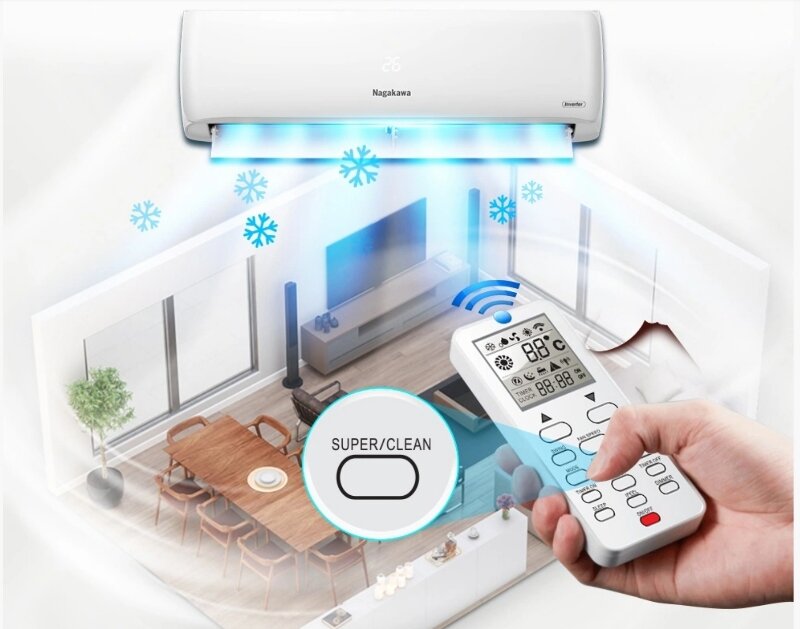 Điều hòa Nagakawa 12000 BTU 1 chiều inverter NIS-C12R2H08 cảm biến nhiệt độ