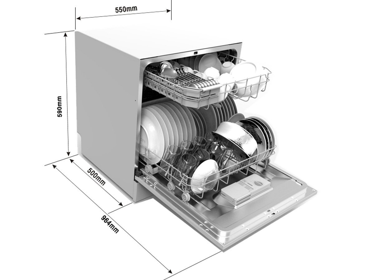 Kích thước máy rửa bát Rosieres RDCP8S-04