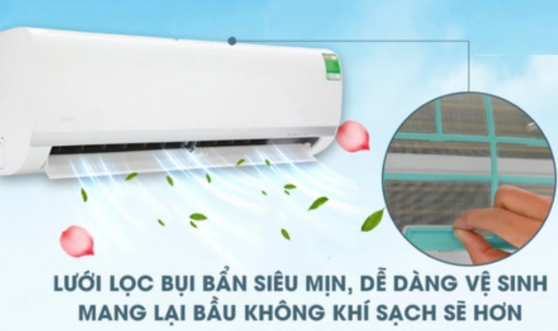 Điều hòa Midea 9000 BTU 1 chiều MSAFII-10CRN8 gas R-32 3 Điều hòa Midea 9000 BTU 1 chiều MSAFII-10CRN8 lọc không khí tốt