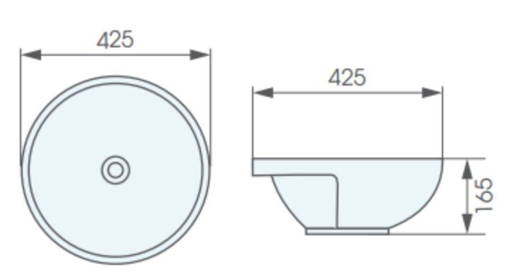 Bản vẽ kỹ thuật chậu rửa lavabo đặt bàn ATMOR AT1363