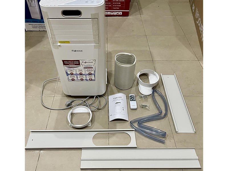Trọn bộ sản phẩm điều hòa di động thông minh FujiHome PAC09