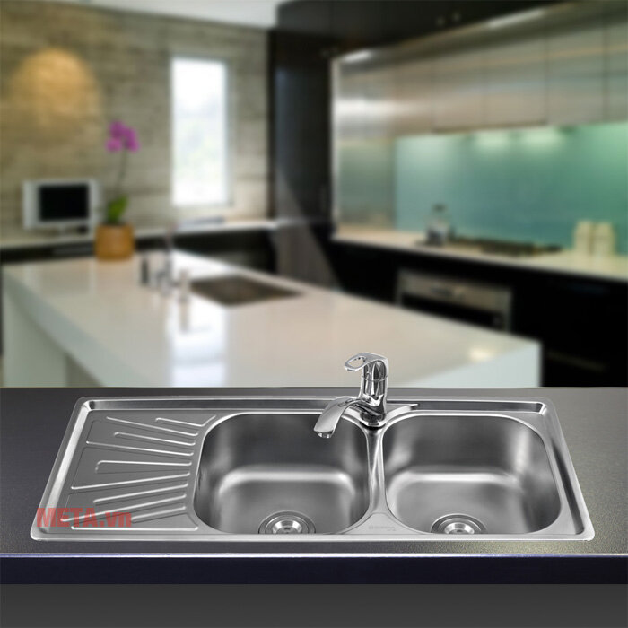 Chậu rửa bát Sơn Hà S100S sơn đáy chống ồn (980mm x 415mm)