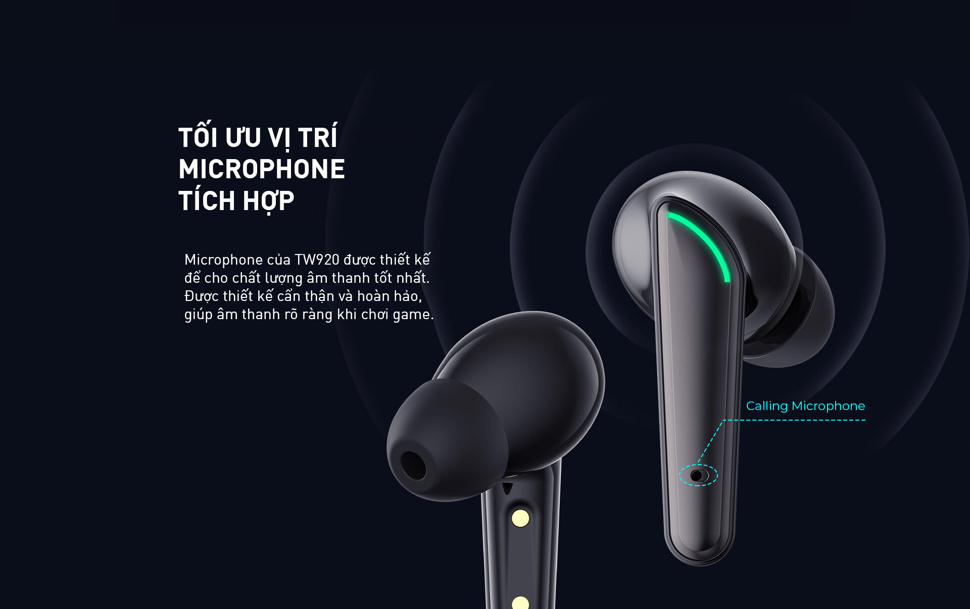 Tai nghe Bluetooth True Wireless Havit TW920 Đen