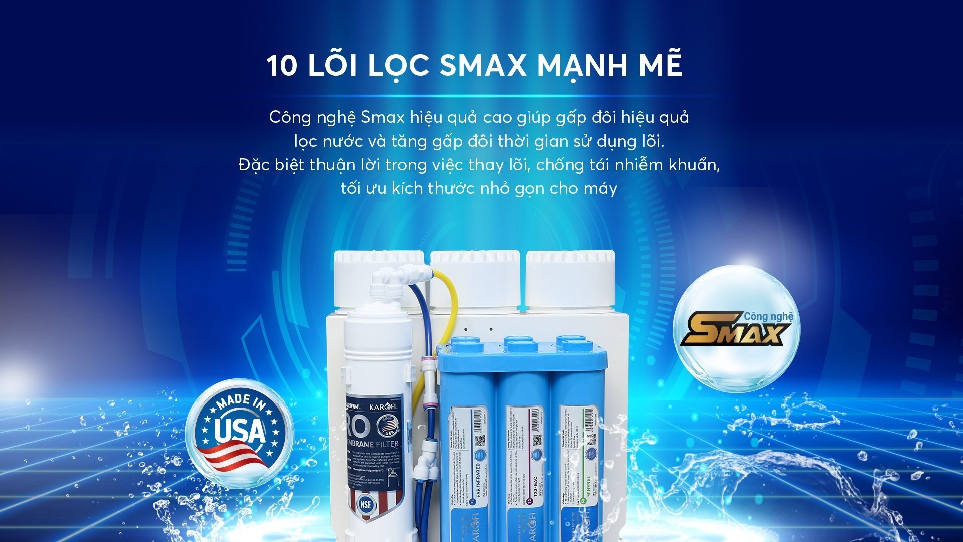 Karofi KAQ-U05 có 10 lõi lọc Karofi KAQ-U05