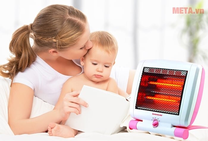 Đèn sưởi 2 bóng Sunhouse SHD7010 không đốt cháy oxy, không gây khô da