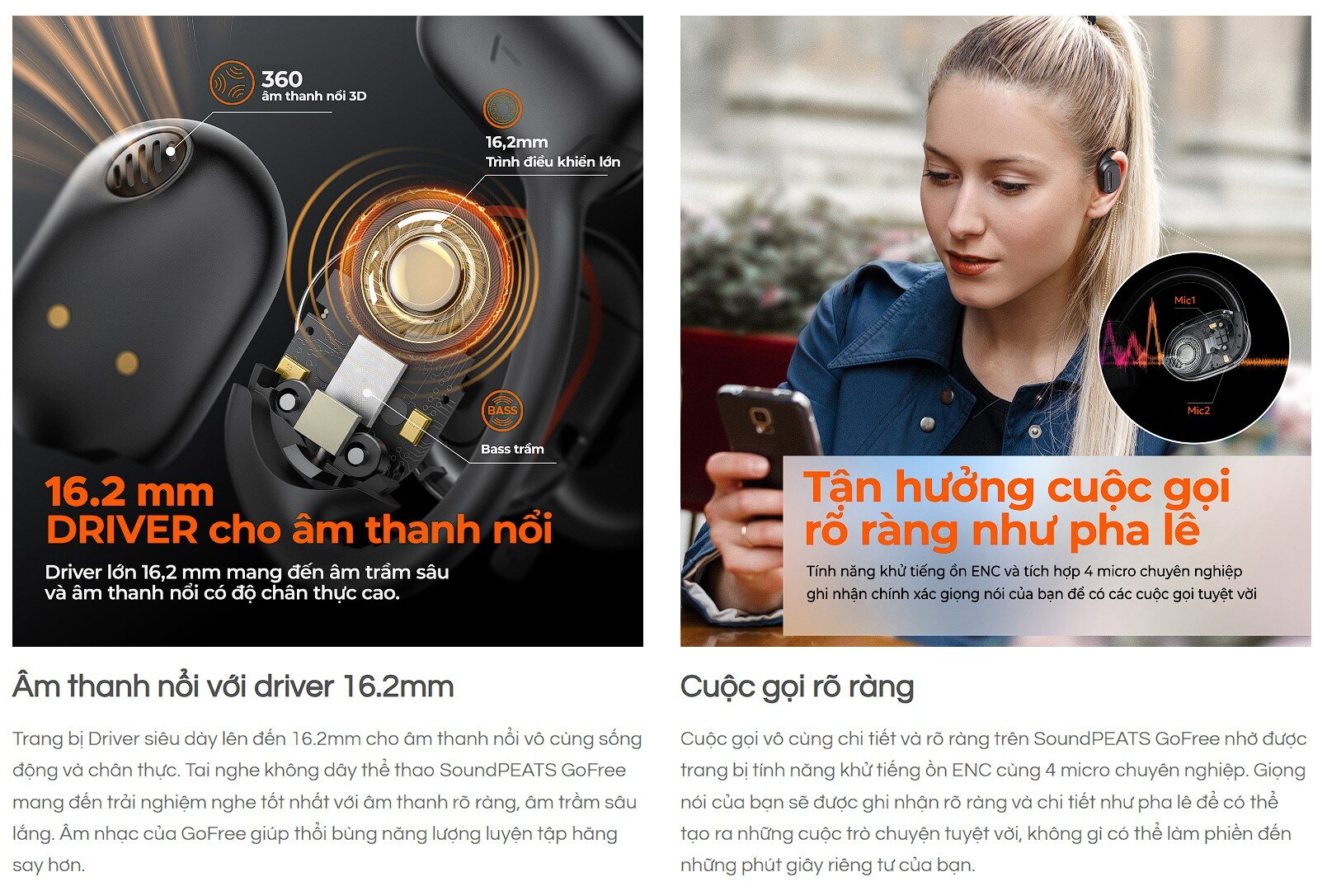 Tai nghe Bluetooth thể thao Soundpeats GoFree Đen