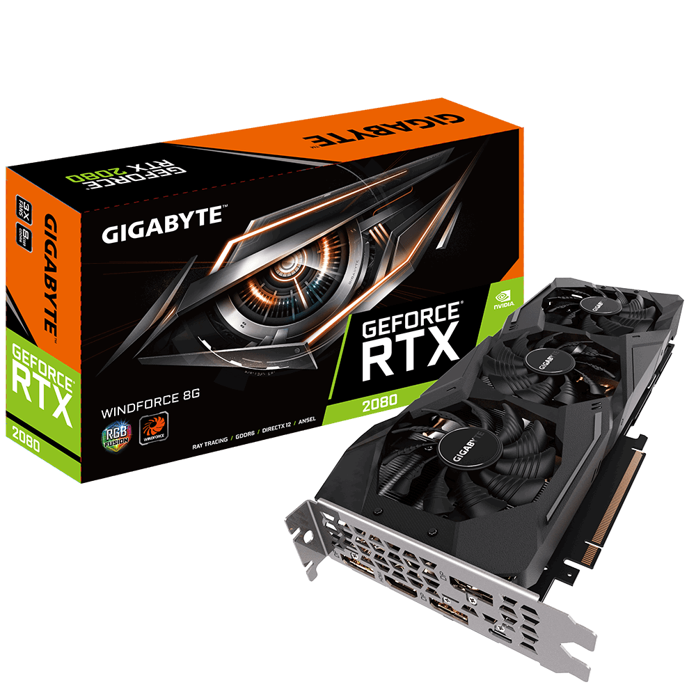 VGA Gigabyte RTX 2080 WINDFORCE 8G (NVIDIA Geforce/ 8Gb/ GDDR6/ 256Bit)