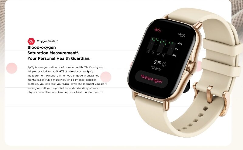 Amazfit GTS 2 nồng độ oxy trong máu