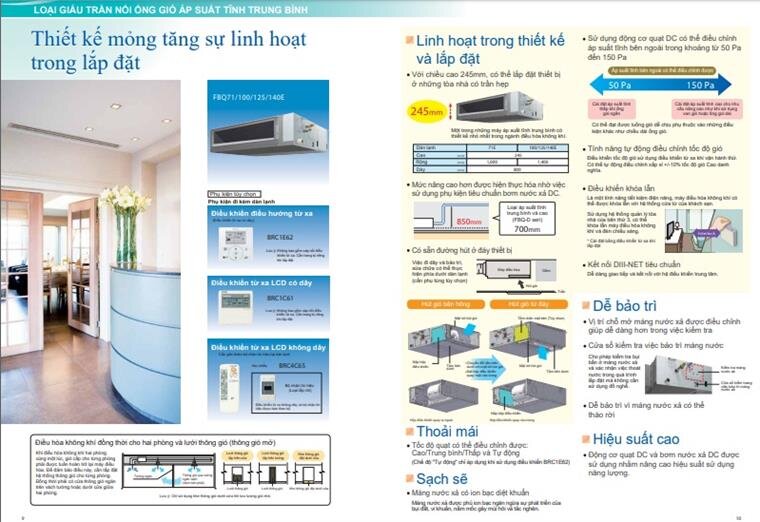 Điều hòa nối ống gió Daikin 2 chiều 34,100/38,200BTU FBQ100EVE/RQ100MV1 BRC1C61 Điều hòa nối ống gió Daikin 2 chiều 34,100/38,200BTU FBQ100EVE/RQ100MV1 BRC1C61