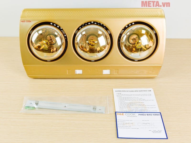 Hình ảnh đèn sưởi nhà tắm 3 bóng cao cấp H&E Cook HE03D Đèn sưởi nhà tắm 3 bóng cao cấp H&E Cook HE03D