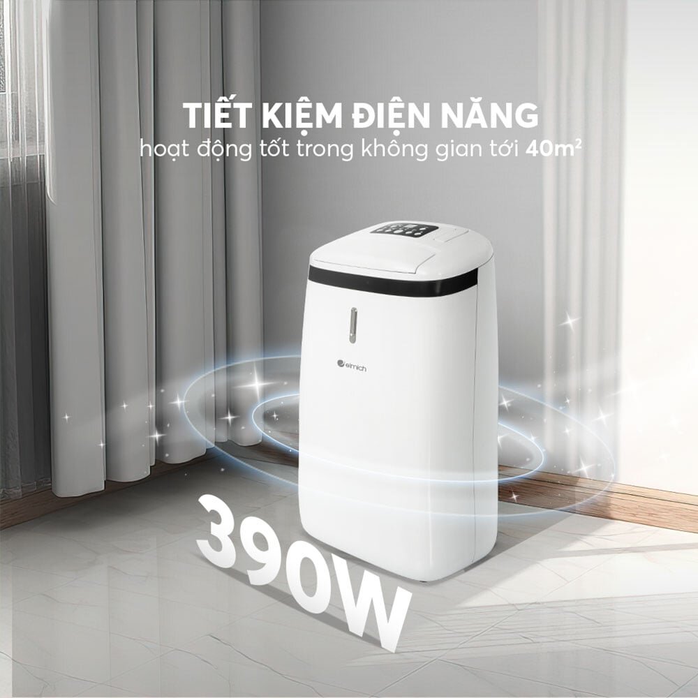 Máy hút ẩm không khí Elmich DE-3923 vận hành với công suất 390W