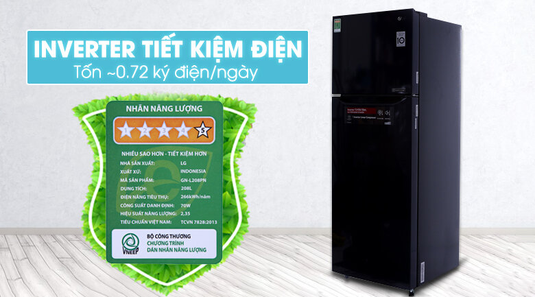 Tủ lạnh LG Inverter 208 lít GN-L208PN Tủ lạnh LG Inverter 208 lít GN-L208PN