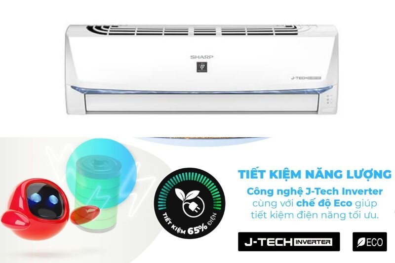 Điều hòa Sharp Inverter 12000 BTU 1 chiều AH-XP13BSW tiết kiệm điện