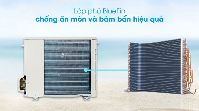 Điều hòa Sharp AH-XP10YMW có lớp phủ chống ăn mòn Blue Fin