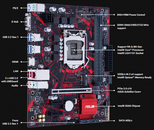 Main Asus EX-B365M-V5 (Chipset Intel B365/ Socket LGA1151/ VGA onboard)