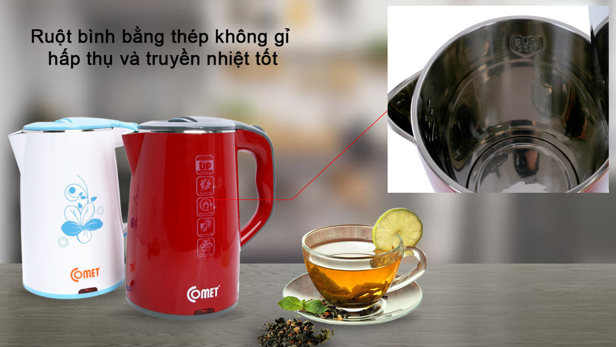 Ruột bình Comet CM8218 truyền nhiệt tốt
