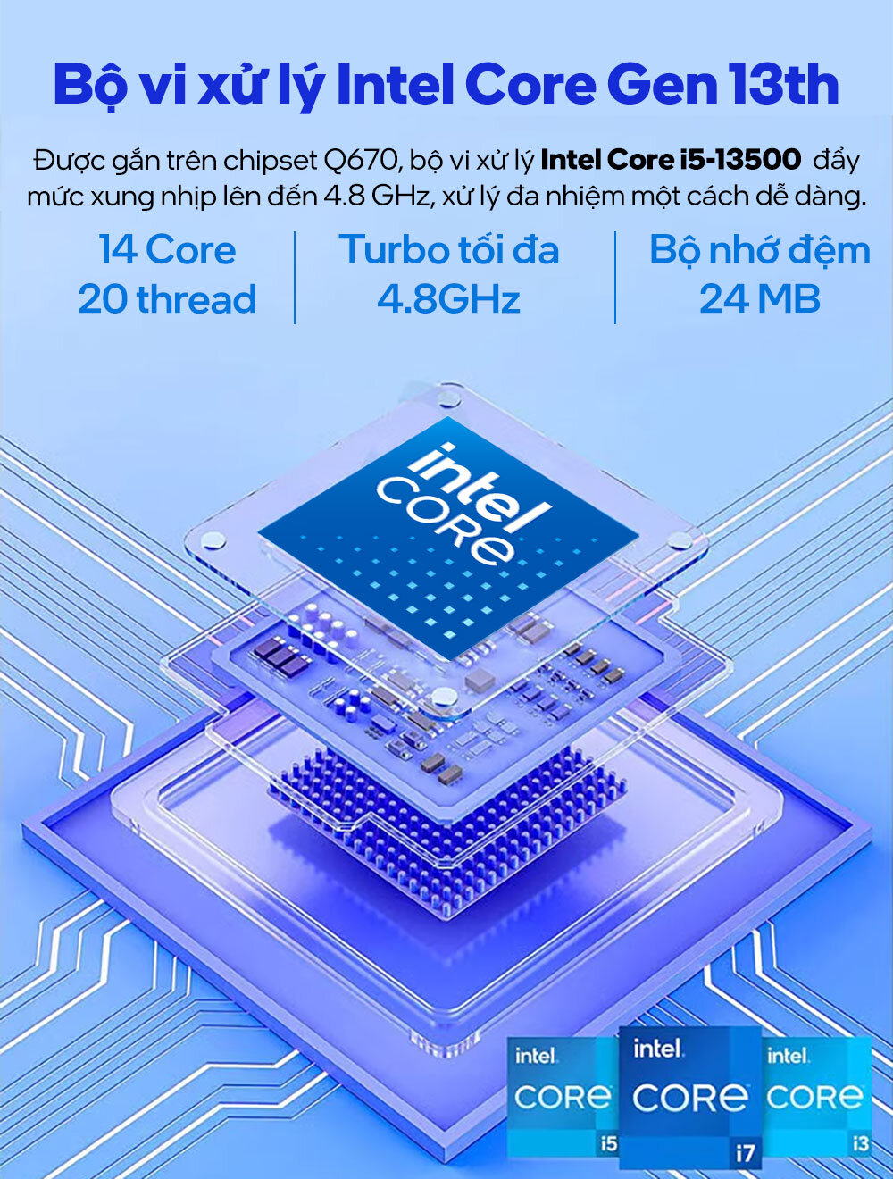 vi xử lý core i5-13500 trên PC HP Pro SFF 400 G9 8U8H6PA 