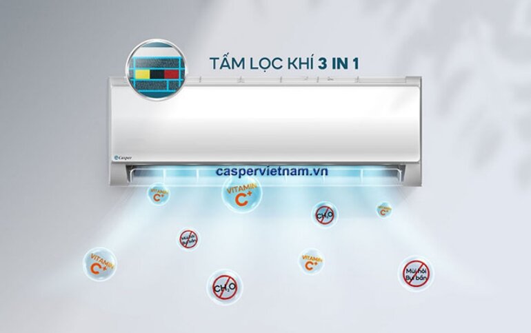 Điều hòa Casper Inverter 18000 BTU 1 chiều GC-18IS35 công nghệ lọc không khí