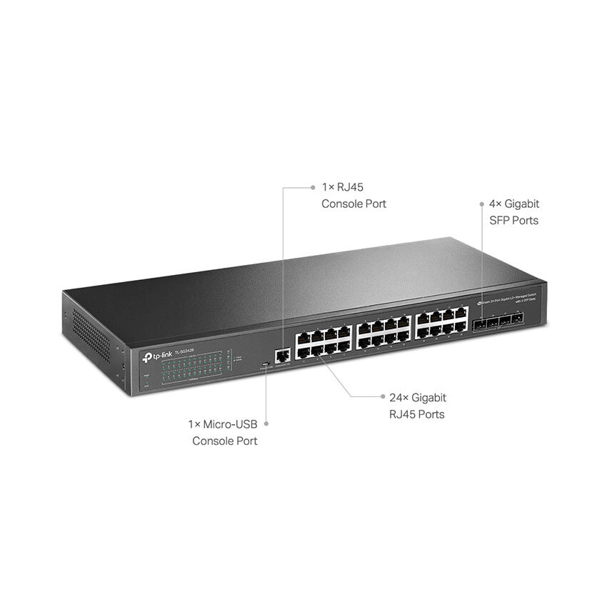 Switch TP-Link TL-SG3428 (24 port gigabit RJ45 ports và 4 port gigabit SFP) ảnh 2
