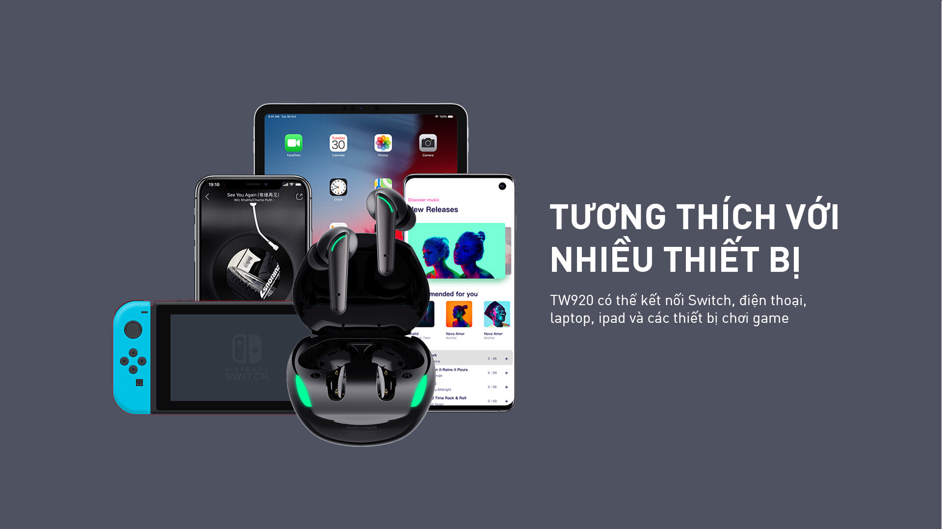 Tai nghe Bluetooth True Wireless Havit TW920 Đen