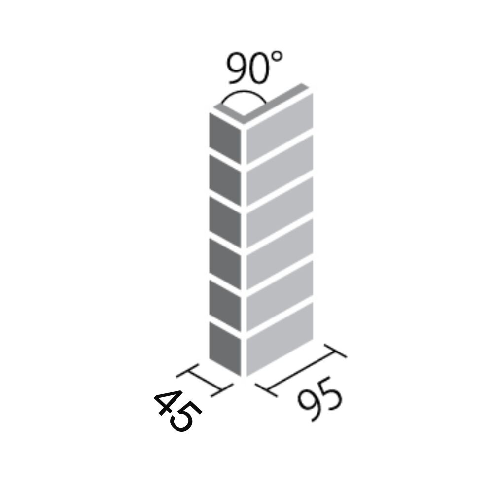 Kích thước gạch gạch góc hồ bơi 255/90-14 INAX-255/90-14/POL-B1,B2,B3