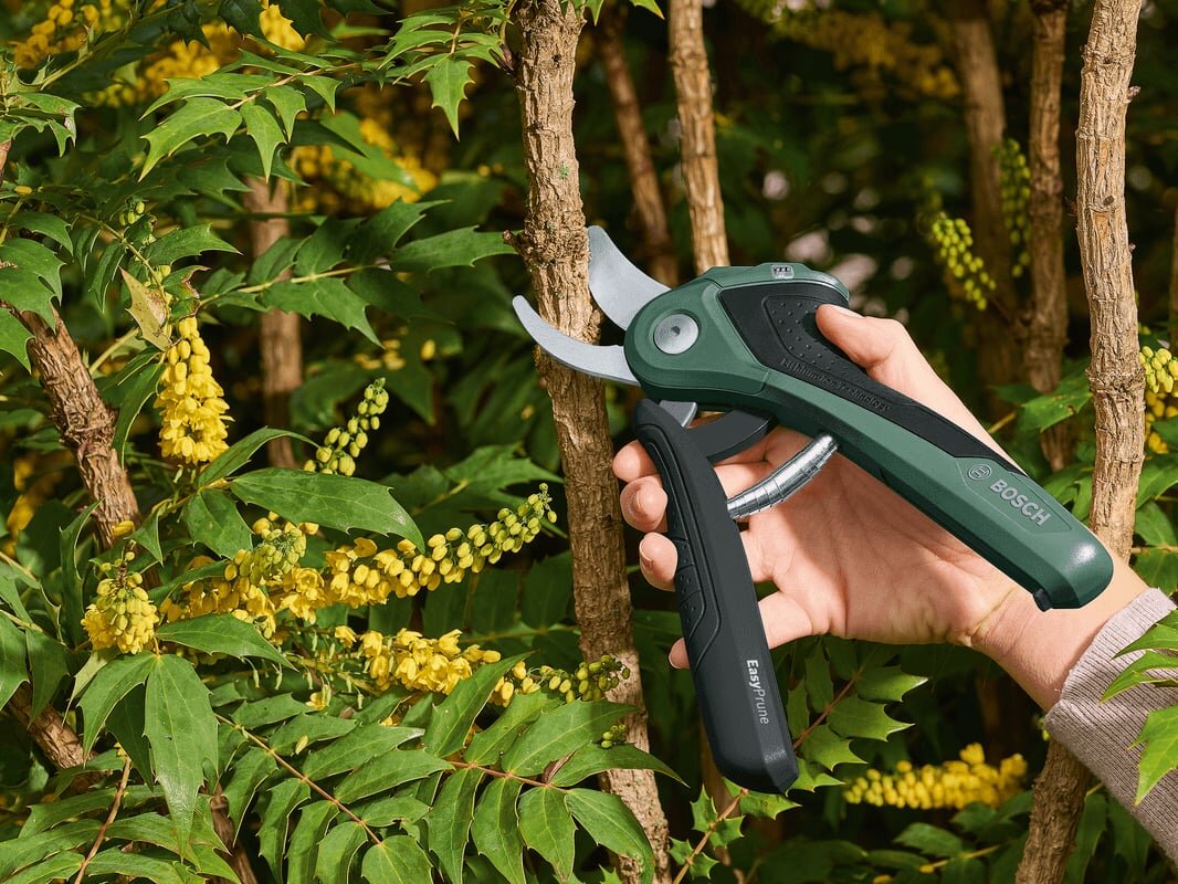 Kéo cắt cành dùng pin giúp cung cấp lực cắt khỏe hơn Kéo cắt cành dùng pin