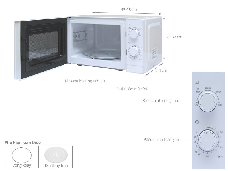 Lò vi sóng Electrolux EMM2022MW 20 lít Lò vi sóng Electrolux EMM2022MW 20 lít