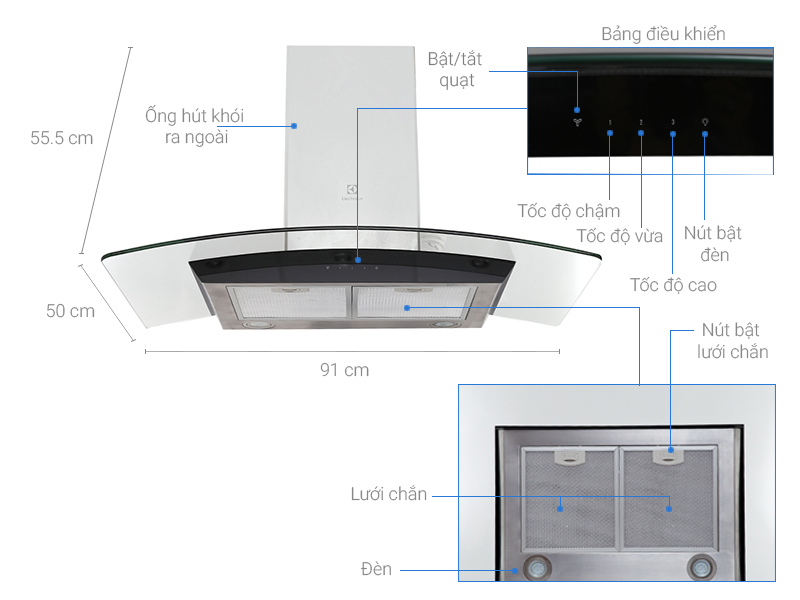 Máy hút mùi Electrolux EFC936GAR Máy hút mùi Electrolux EFC936GAR