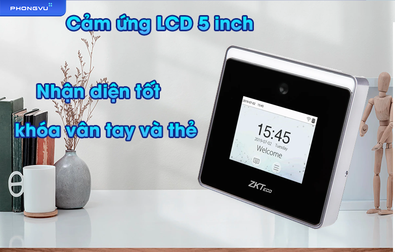 Máy chấm công nhận dạng khuôn mặt ZKTeco MiniTA | Cảm ứng LCD 5 inch