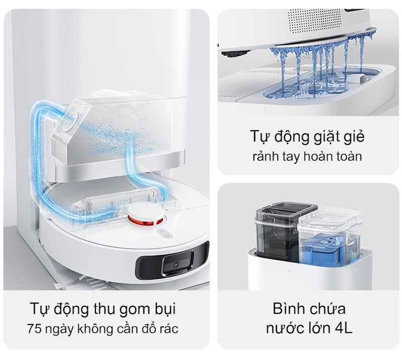 Robot hút bụi lau nhà Xiaomi X20+ được trang bị 4 chế độ làm việc