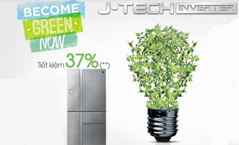 Tủ lạnh 5 cánh SBS Sharp SJ-F5X76VM-SL 768 Lít, J-Tech Inverter