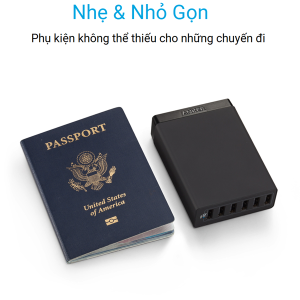 Sạc Anker 6 cổng, 60w [PowerPort 6, 60w] - A2123