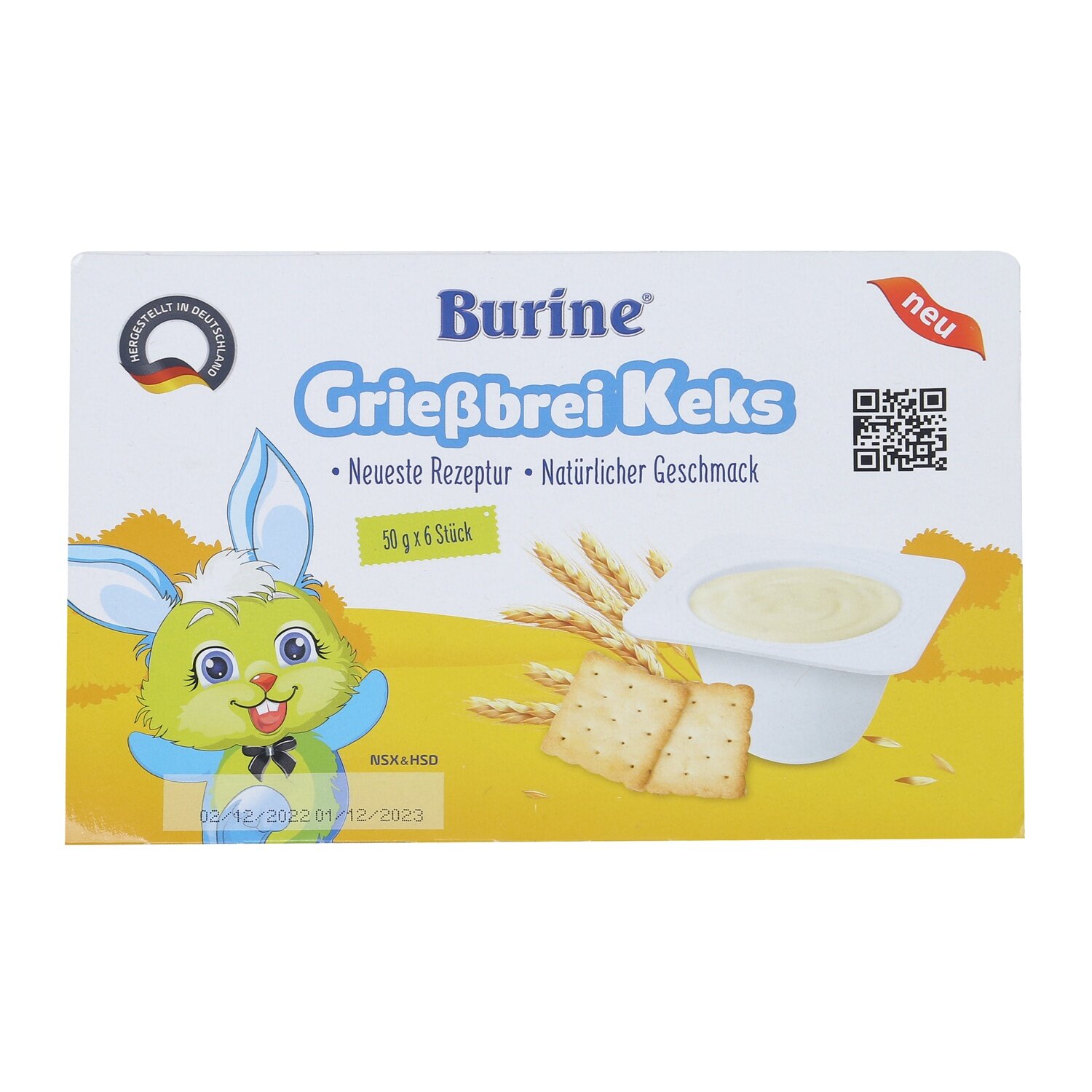  Hạn sử dụng của Cháo sữa Burine vị Bich quy 6x50g