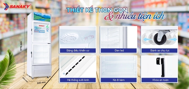 Tủ mát Sanaky Inverter 2 cánh 200 lít VH-258W3L